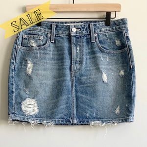 Tularosa Aubrey Denim Jean Distressed Mini Skirt $5 when you buy 3+ items!